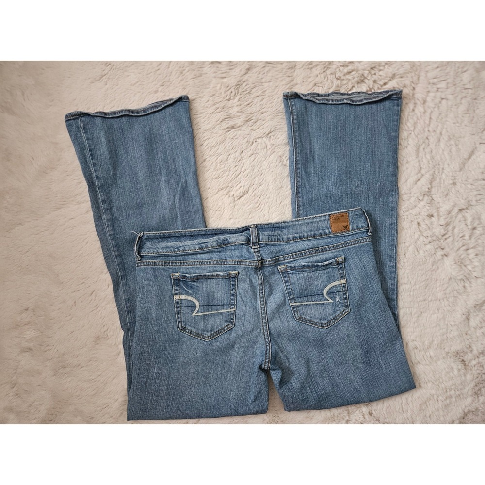 Y2K Vintage American Eagle Artist Flare Jeans Size 14 Regular Stretch Denim